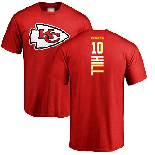 Men Kansas City Chiefs 10 Hill Tyreek Red Backer T-Shirt